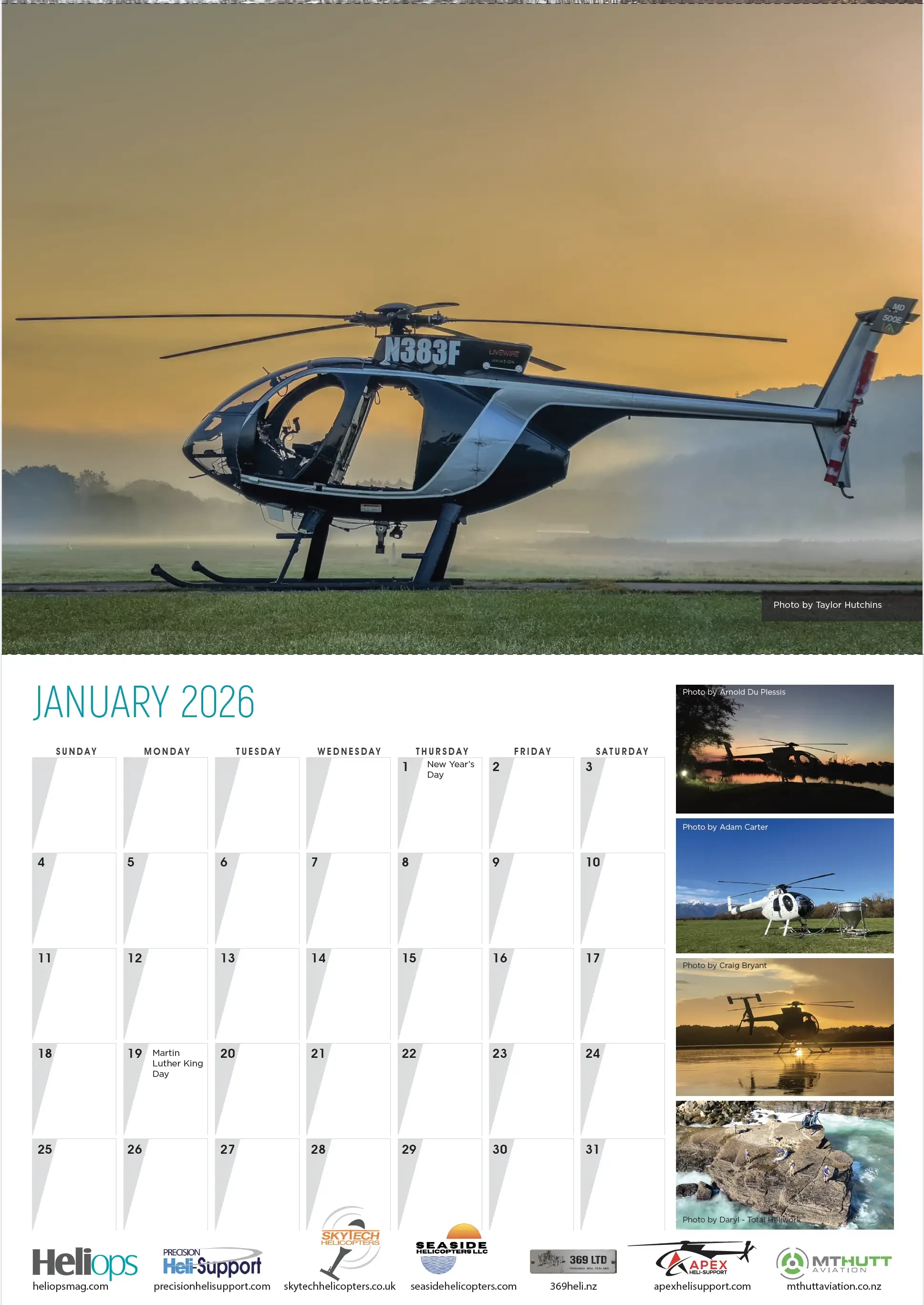 2026 MD500s at Work Calendar