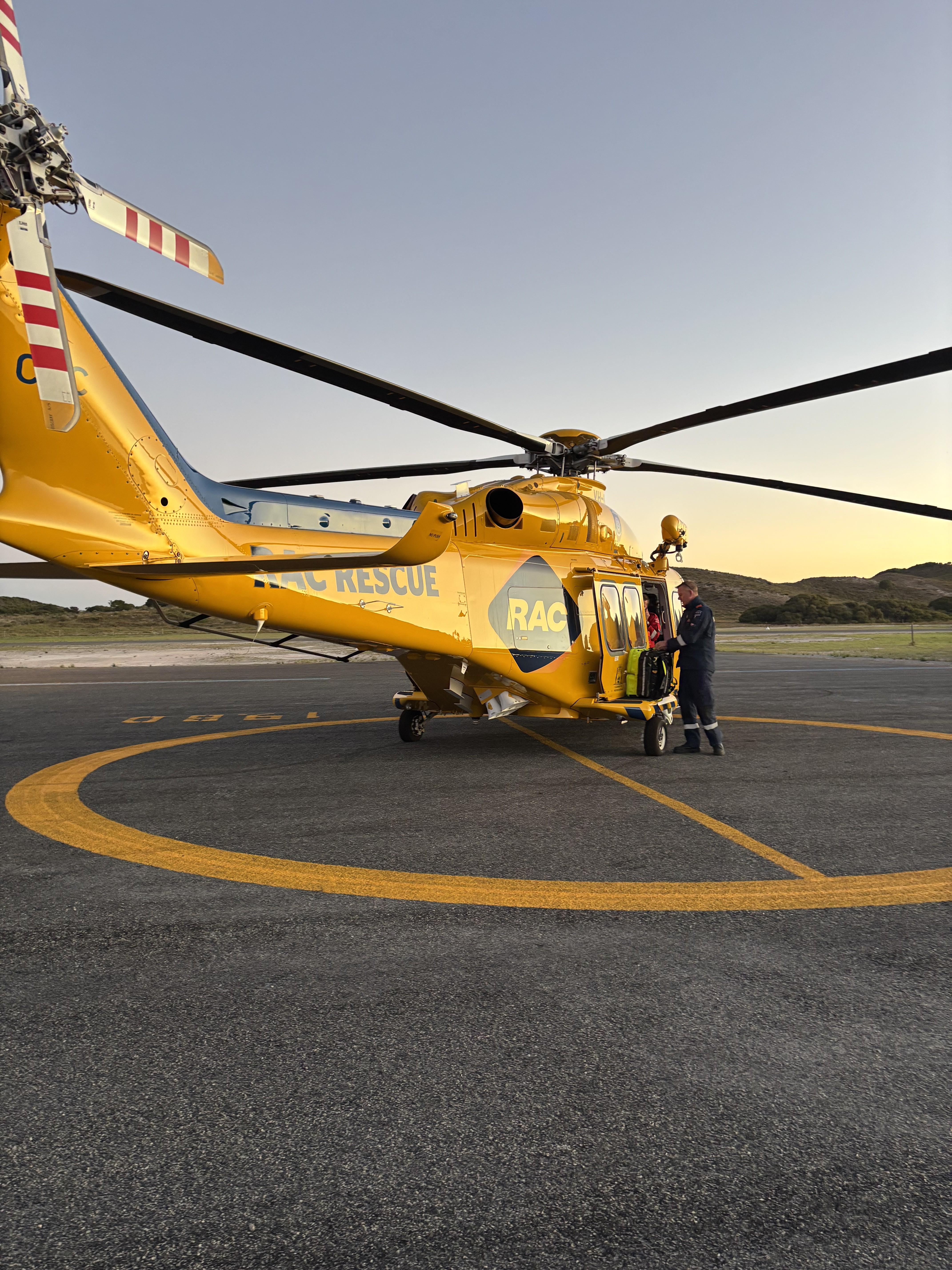Photo of the RAC rescue helicopter at Rottnest Island