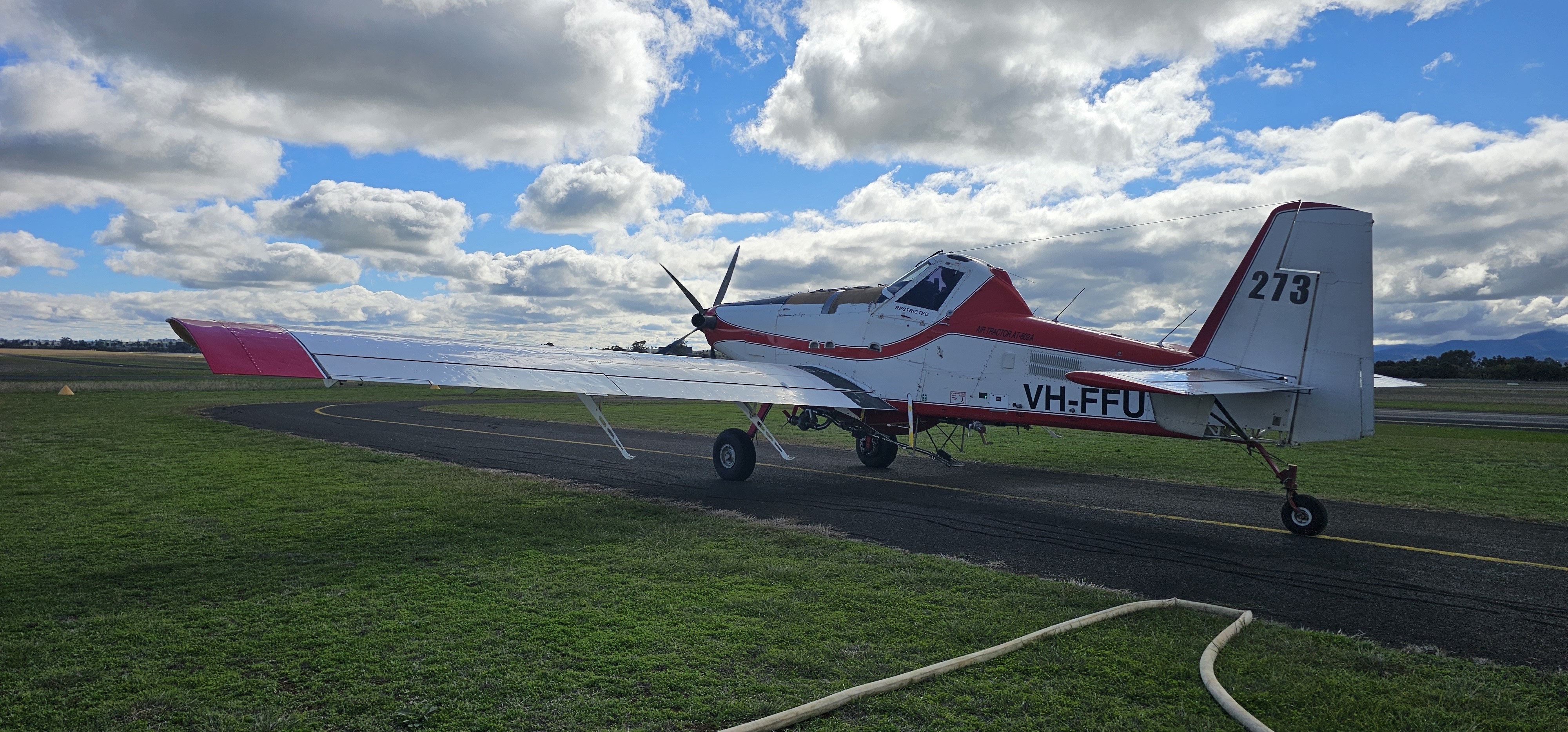The trusty Air Tractor AT-802 patiently waiting for tasking at the recent ACE Course in Tamworth. A true workhorse of aerial firefighting, always ready to answer the call. 🚒✈️🔥