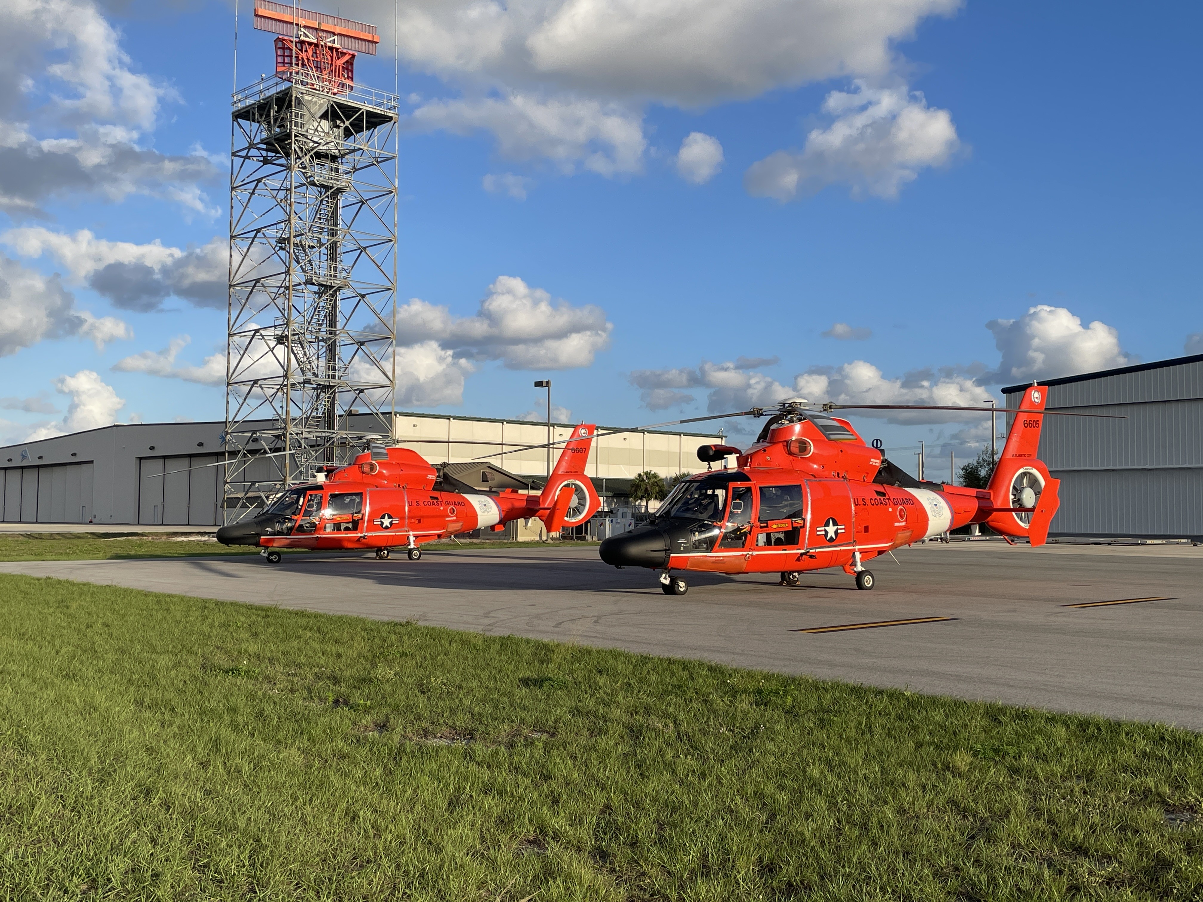 US Coast Guard awaiting US Presidents arrival West Palm Beach, Florida, USA.