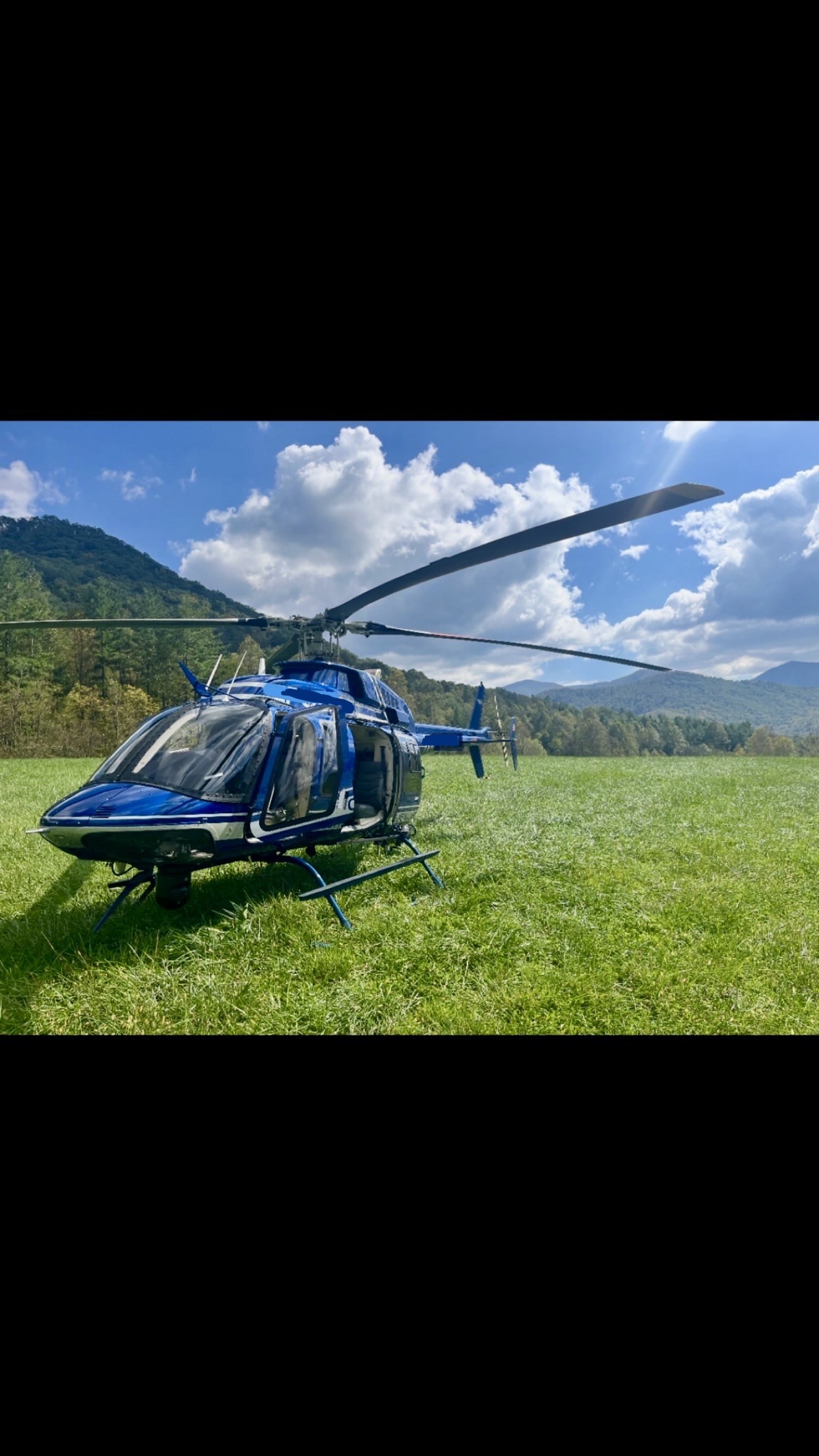 NC mountains and a Bell 407