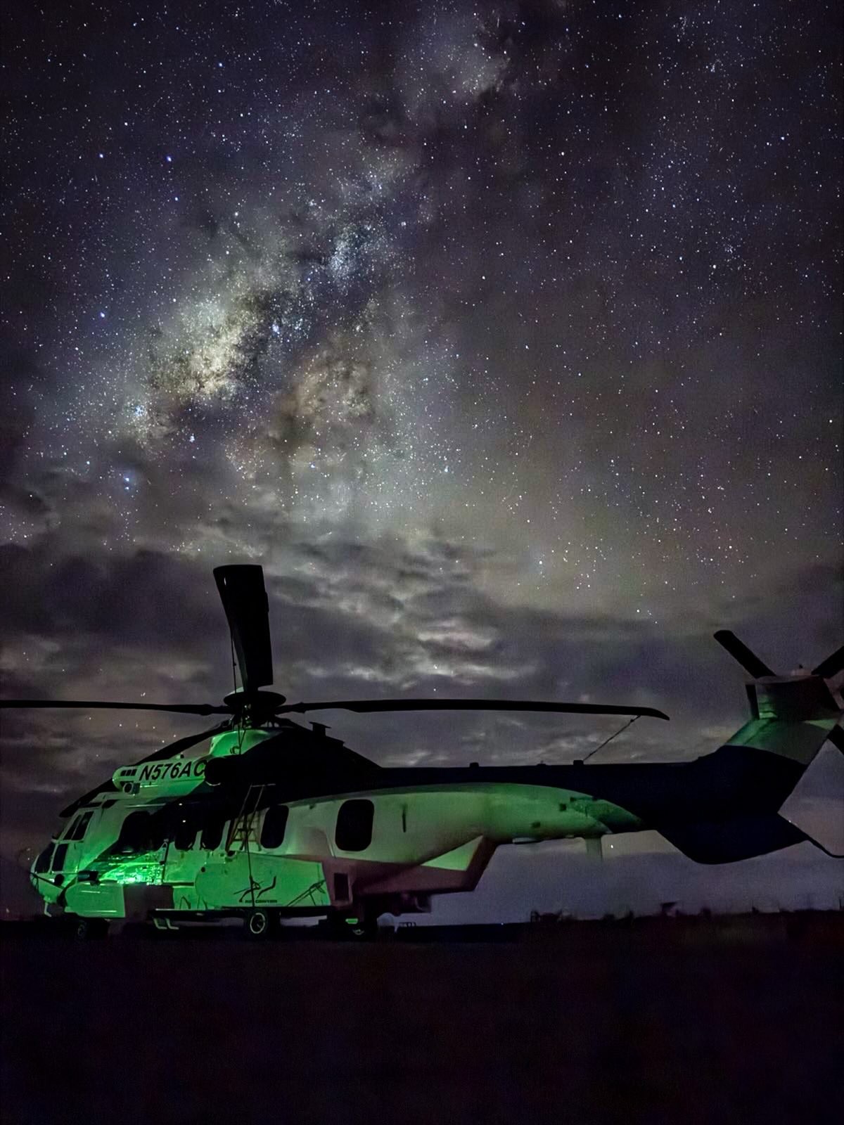 Milky Way picture taken with EC225 Air Center Helicopters. Taken with iPhone and edit done with iPhotos