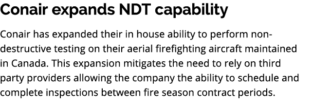 Conair expands NDT capability Conair has expanded their in house ability to perform non destructive testing on their ...