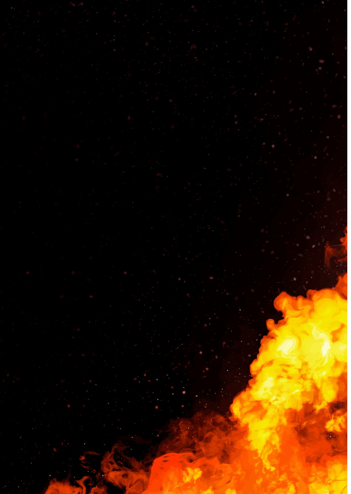 Orange fire burning vector border