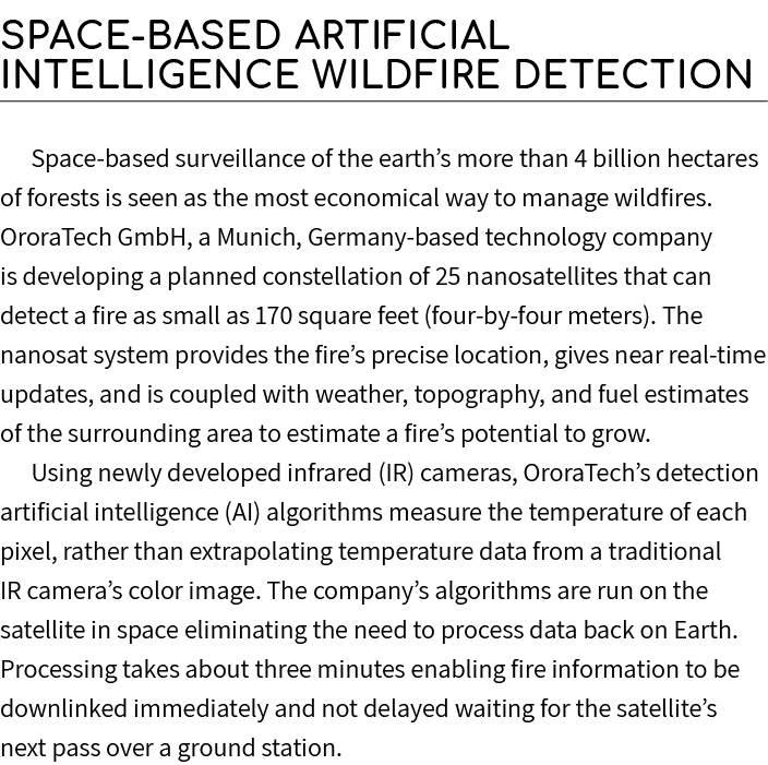 Space based Artificial Intelligence Wildfire Detection Space based surveillance of the earth’s more than 4 billion he...