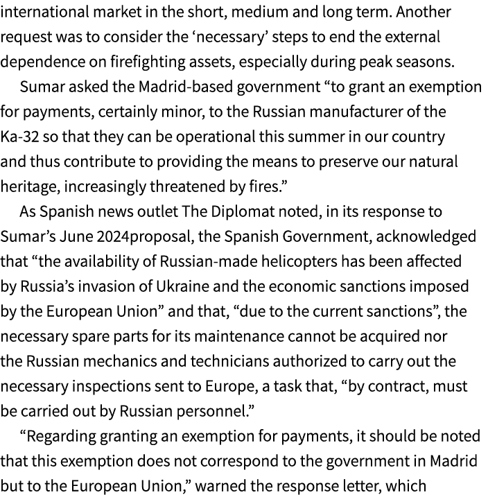 international market in the short, medium and long term. Another request was to consider the ‘necessary’ steps to end...