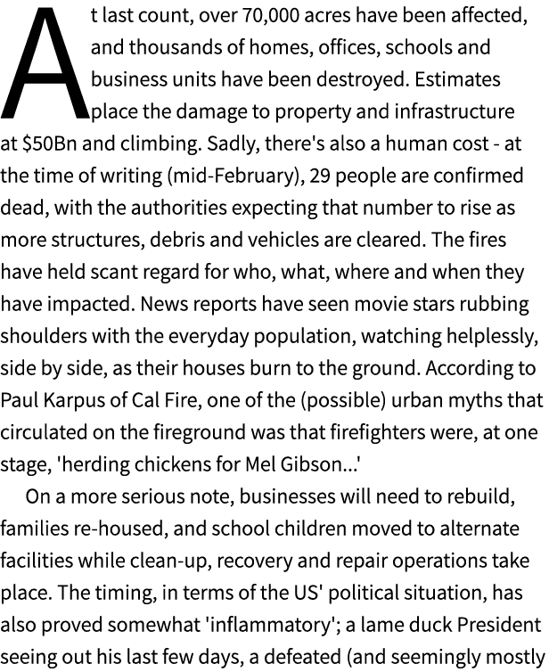 At last count, over 70,000 acres have been affected, and thousands of homes, offices, schools and business units have...