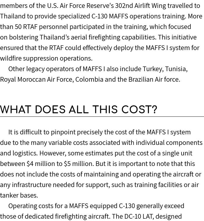 members of the U.S. Air Force Reserve's 302nd Airlift Wing travelled to Thailand to provide specialized C 130 MAFFS o...