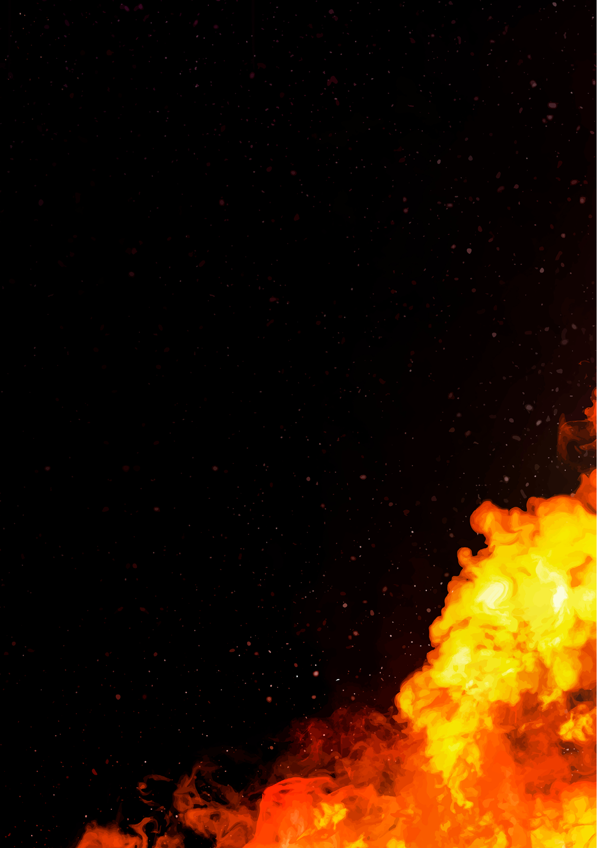 Orange fire burning vector border