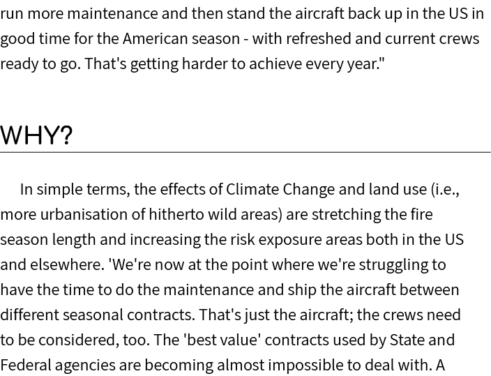run more maintenance and then stand the aircraft back up in the US in good time for the American season with refreshe...
