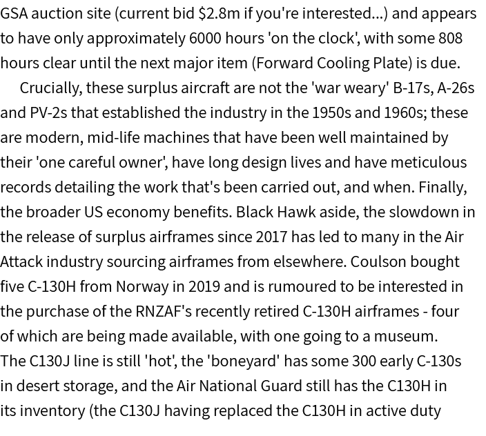 GSA auction site (current bid $2.8m if you're interested...) and appears to have only approximately 6000 hours 'on th...