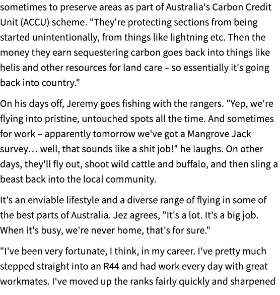 sometimes to preserve areas as part of Australia's Carbon Credit Unit (ACCU) scheme. \“They're protecting sections fr...