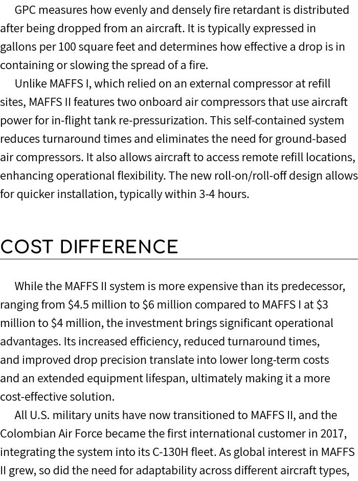 GPC measures how evenly and densely fire retardant is distributed after being dropped from an aircraft. It is typical...