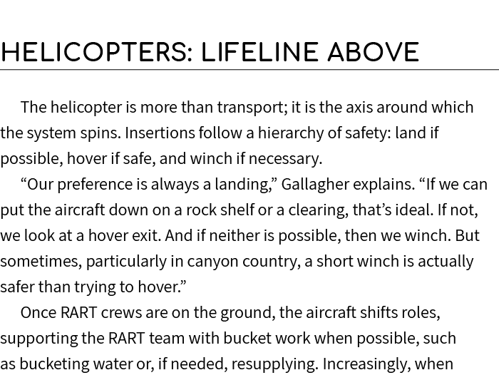 Helicopters: Lifeline Above The helicopter is more than transport; it is the axis around which the system spins. Inse...