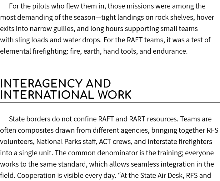 For the pilots who flew them in, those missions were among the most demanding of the season—tight landings on rock sh...