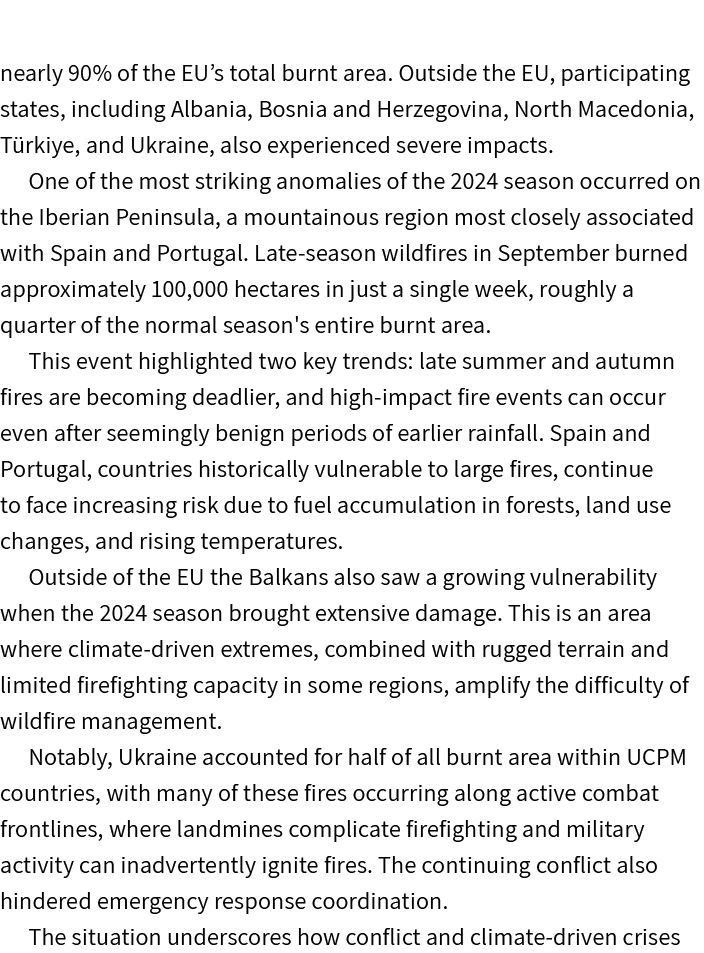 nearly 90% of the EU’s total burnt area. Outside the EU, participating states, including Albania, Bosnia and Herzegov...