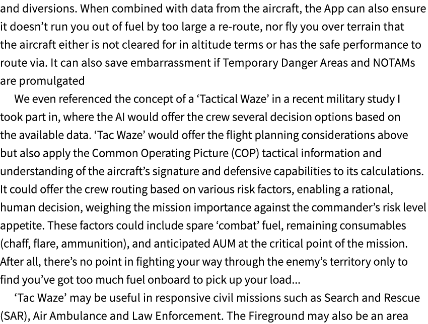 and diversions. When combined with data from the aircraft, the App can also ensure it doesn’t run you out of fuel by ...
