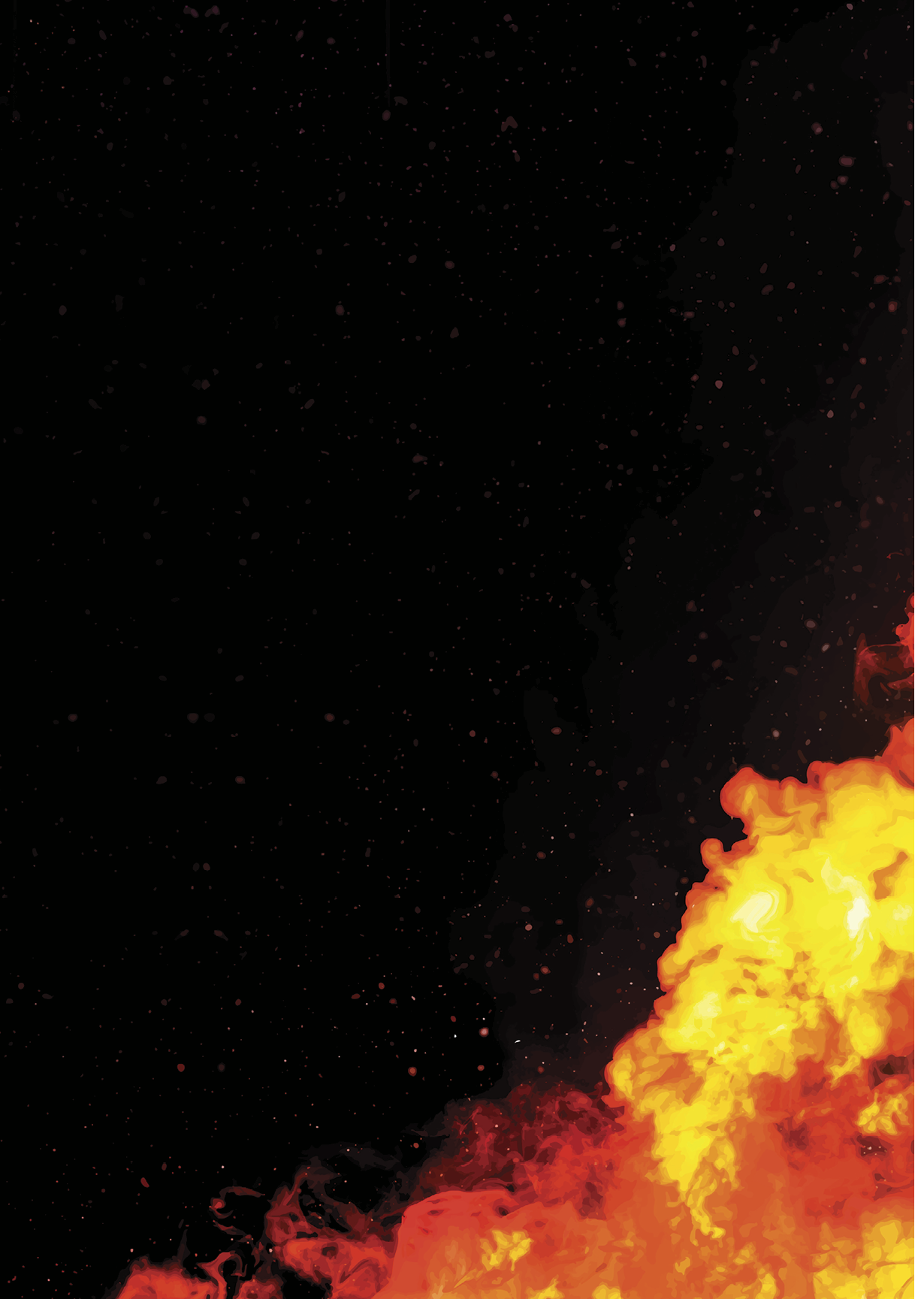 Orange fire burning vector border