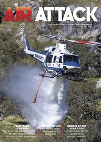 A helicopter is spraying water from its side, as seen in the image. AI generated content