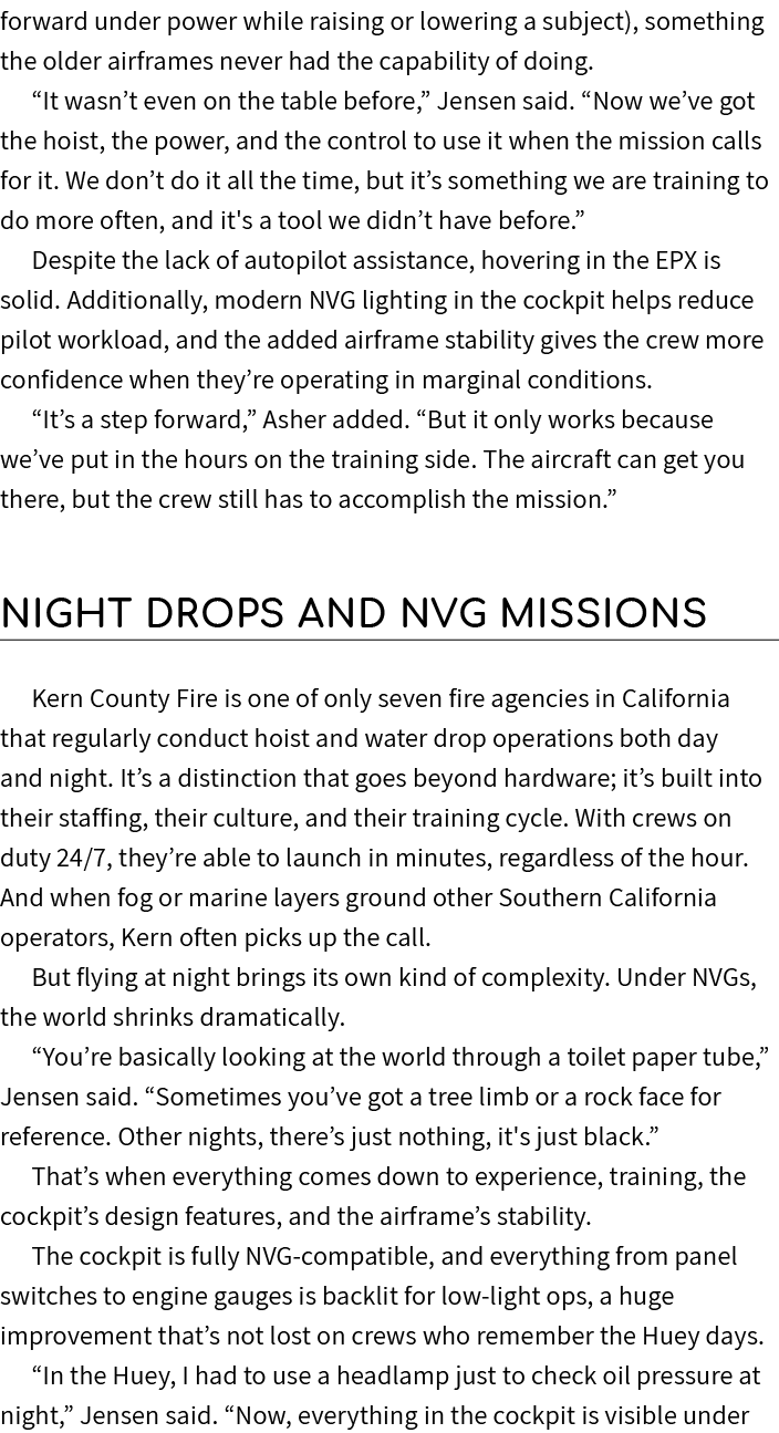 forward under power while raising or lowering a subject), something the older airframes never had the capability of d...