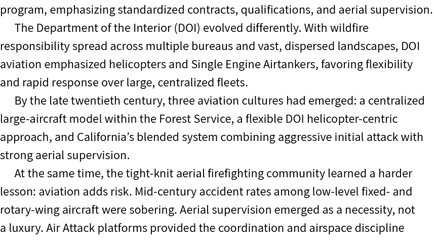 program, emphasizing standardized contracts, qualifications, and aerial supervision. The Department of the Interior (...