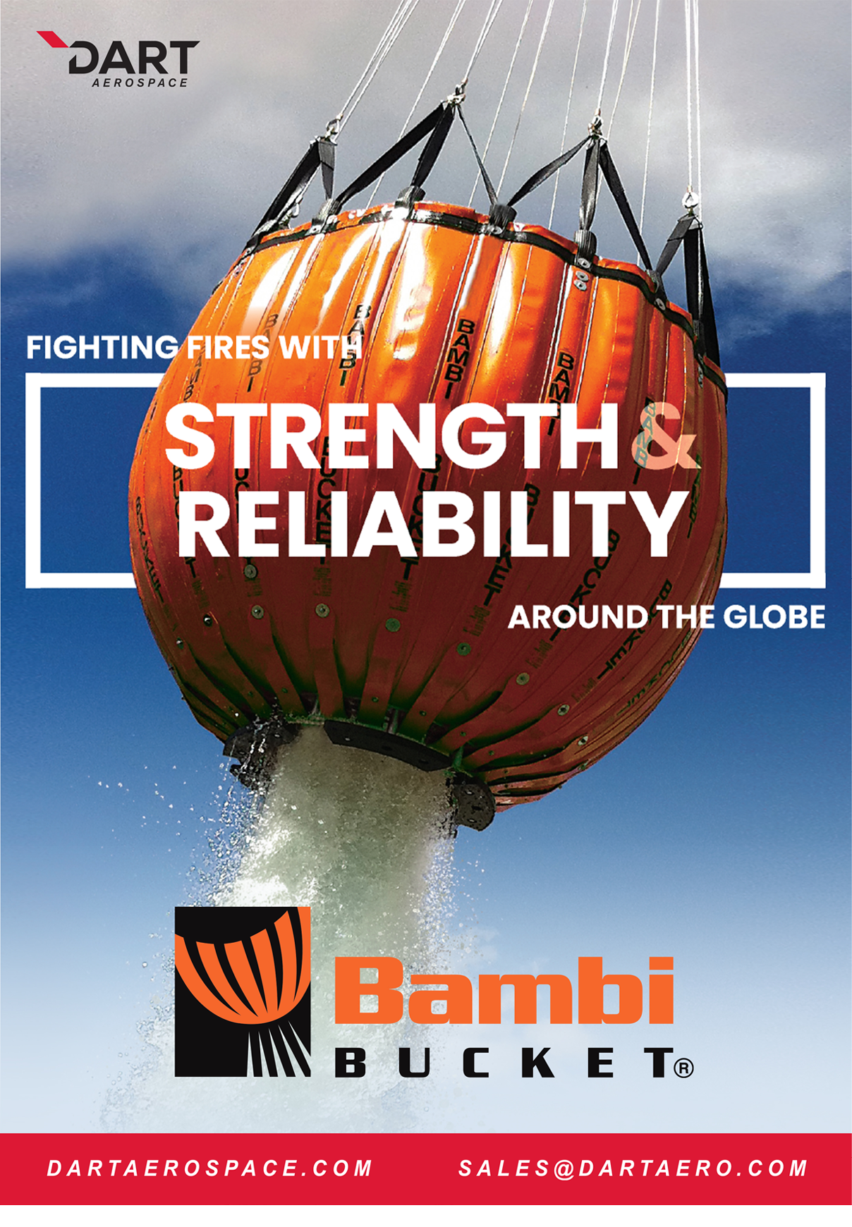 A poster advertising a product called the Bamboo Bucket, which is a firefighting tool. AI generated content