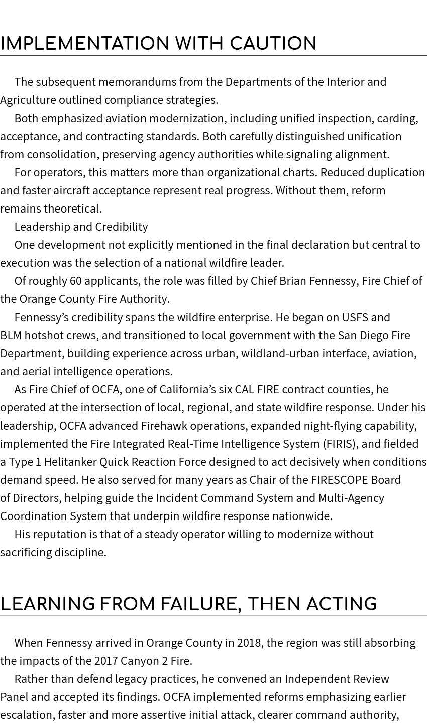  Implementation With Caution The subsequent memorandums from the Departments of the Interior and Agriculture outlined...
