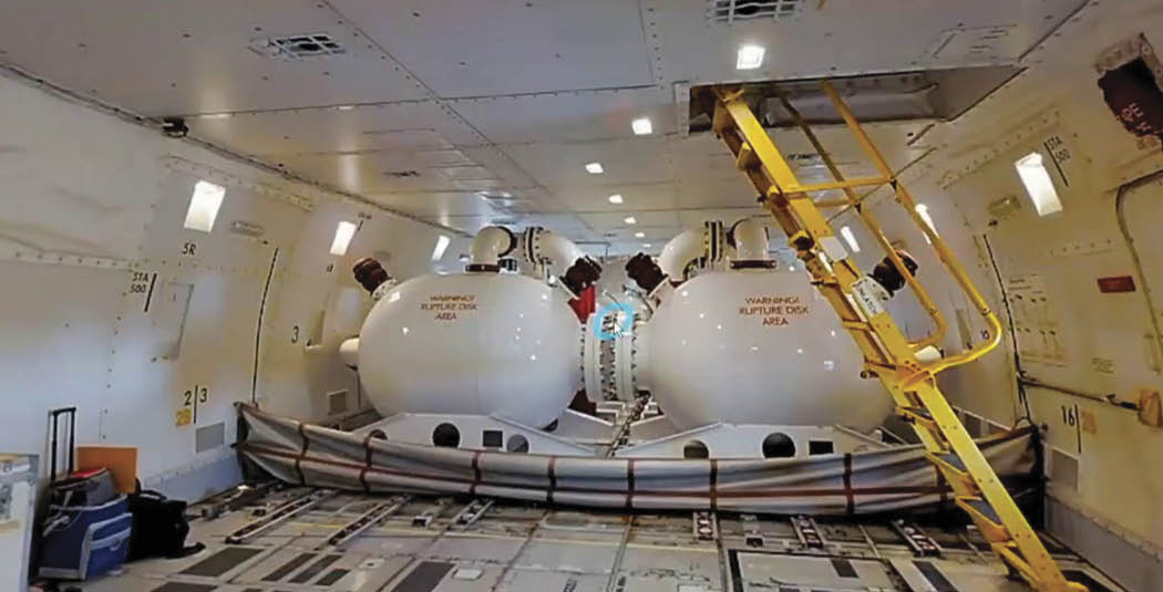 Two large white tanks are parked inside a large white room. AI generated content