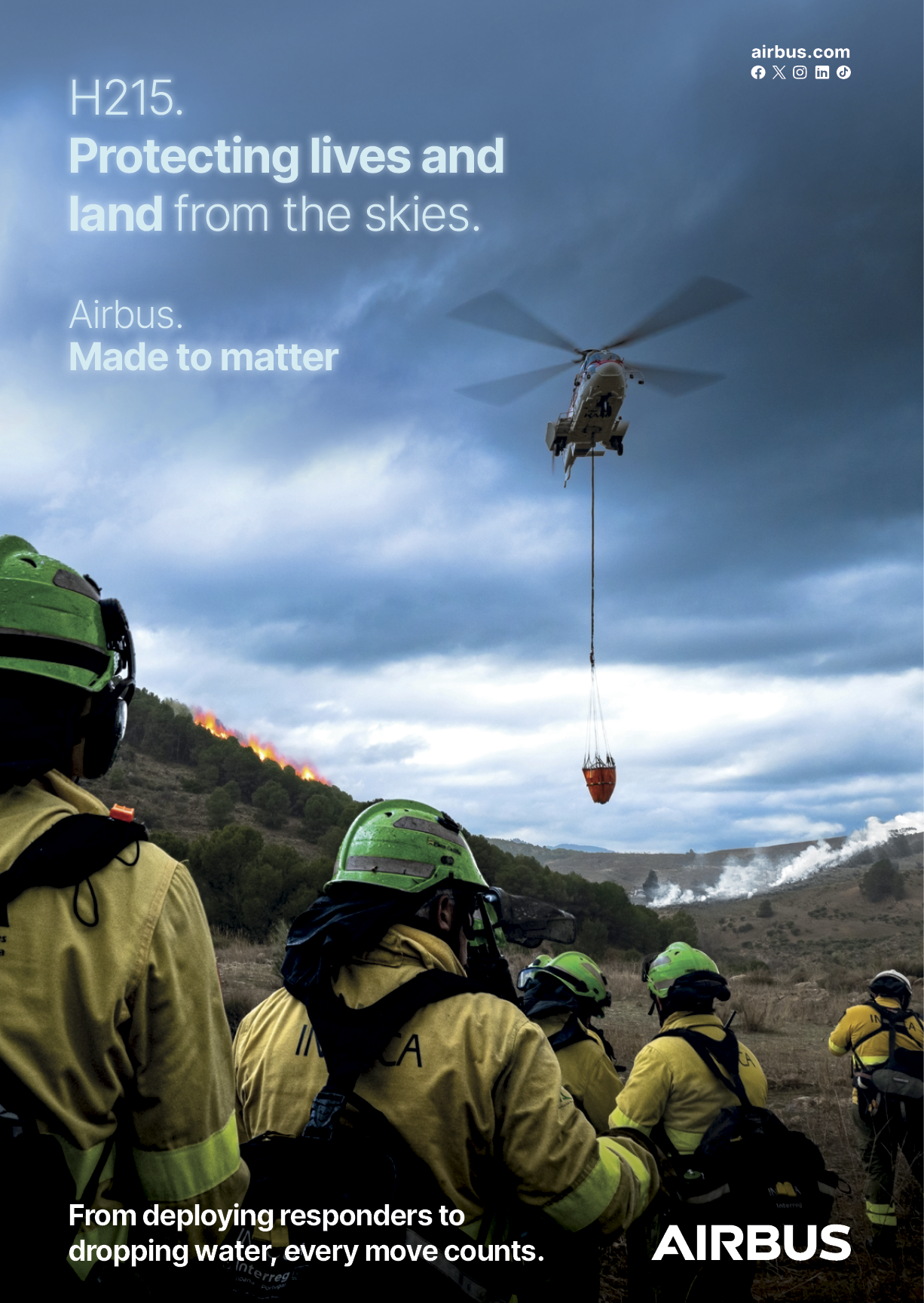 A group of firefighters wearing yellow and green uniforms are standing in a field. AI generated content