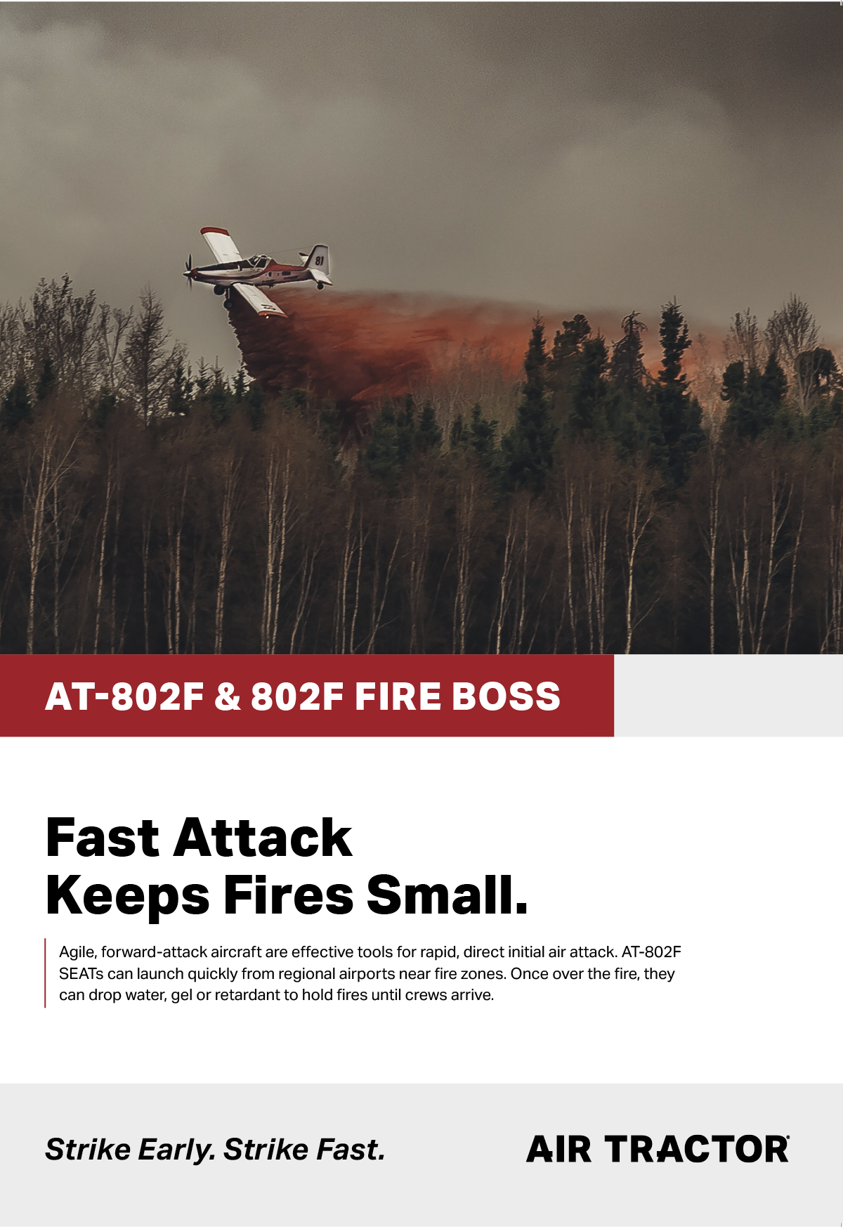 A red and white airplane is flying over a forest with a fire in the background. AI generated content