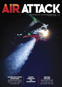A magazine cover featuring a helicopter flying through the air. AI generated content