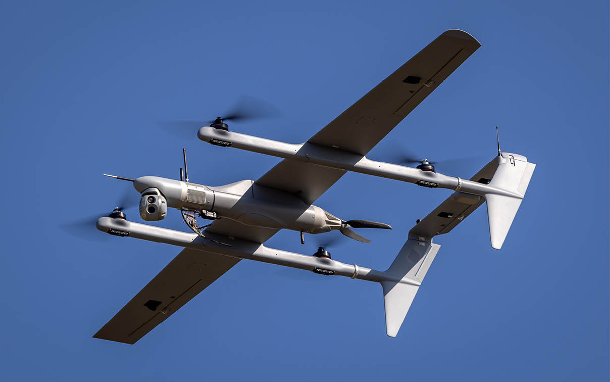 Two airplanes flying in the sky, one above the other. AI generated content