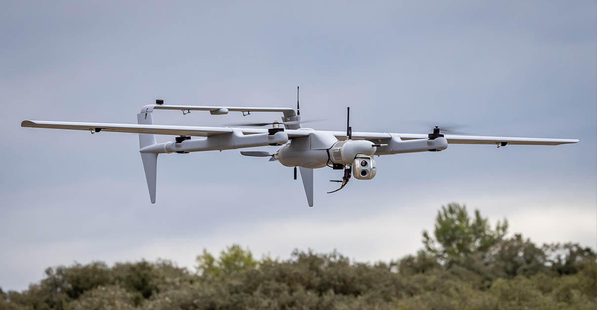 A drone is flying in the air with a camera on it. AI generated content
