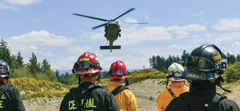 A helicopter is flying in the air with its landing gear down. AI generated content