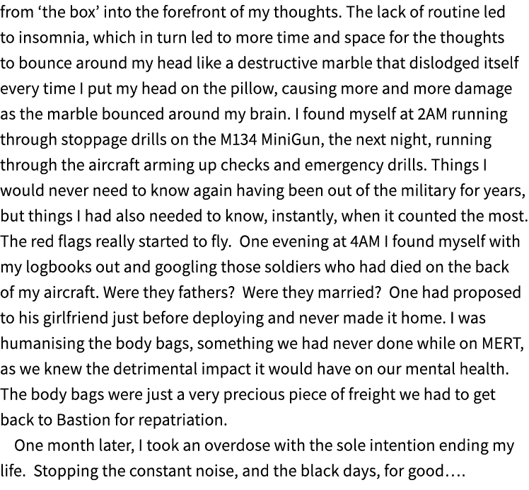 from ‘the box’ into the forefront of my thoughts. The lack of routine led to insomnia, which in turn led to more time...