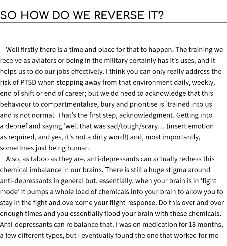  So how do we reverse it? Well firstly there is a time and place for that to happen. The training we receive as aviat...