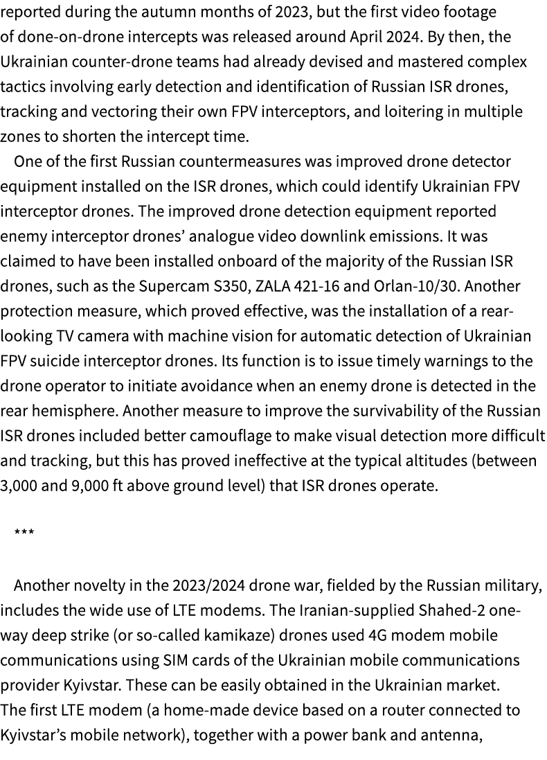 reported during the autumn months of 2023, but the first video footage of done on drone intercepts was released aroun...