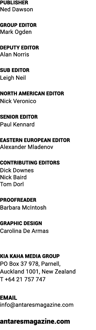 publisher Ned Dawson Group Editor Mark Ogden deputy editor Alan Norris sub editoR Leigh Neil North American Editor Ni...