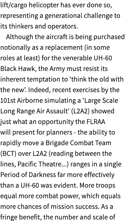 lift/cargo helicopter has ever done so, representing a generational challenge to its thinkers and operators. Although...