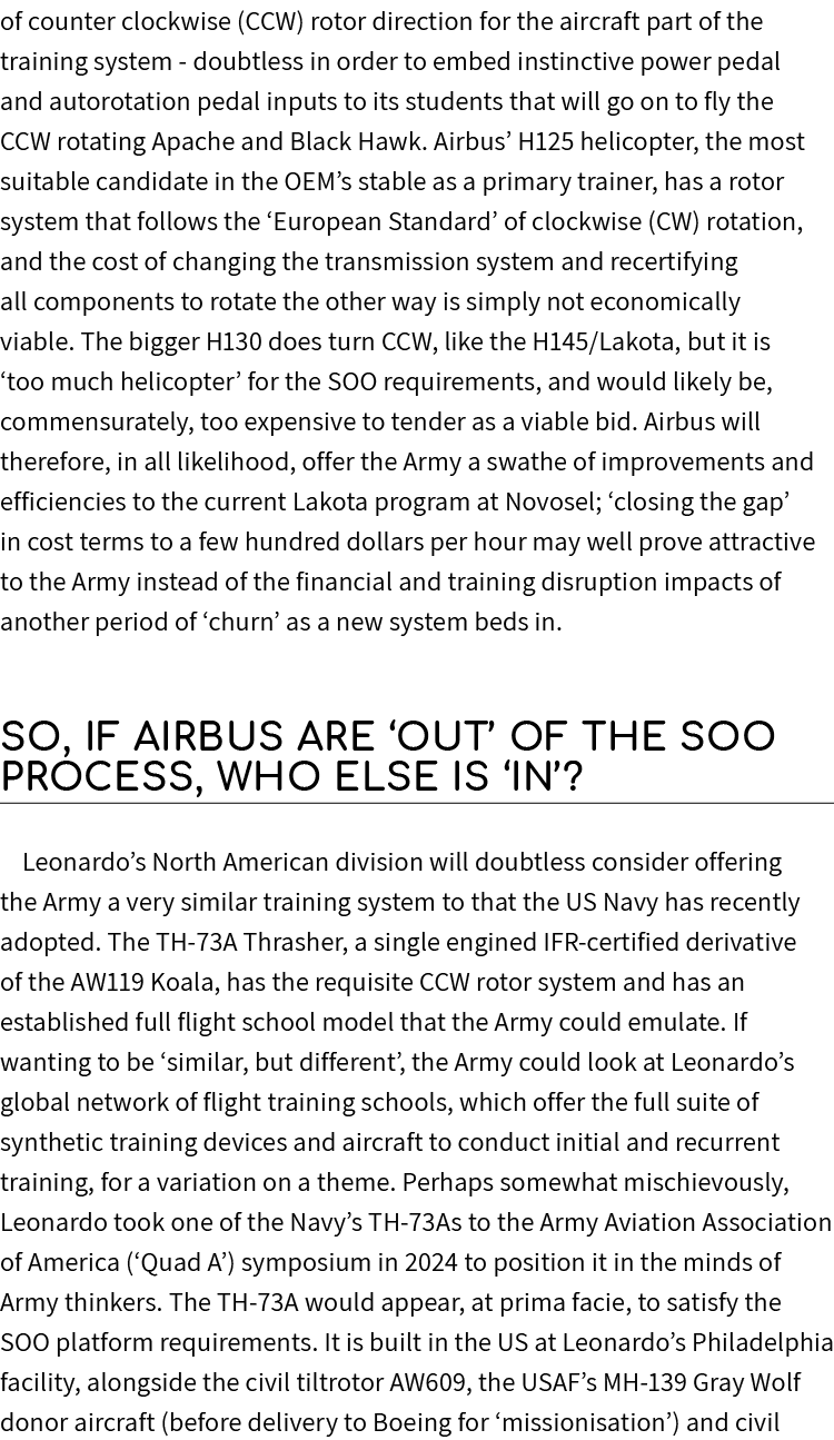 of counter clockwise (CCW) rotor direction for the aircraft part of the training system doubtless in order to embed i...