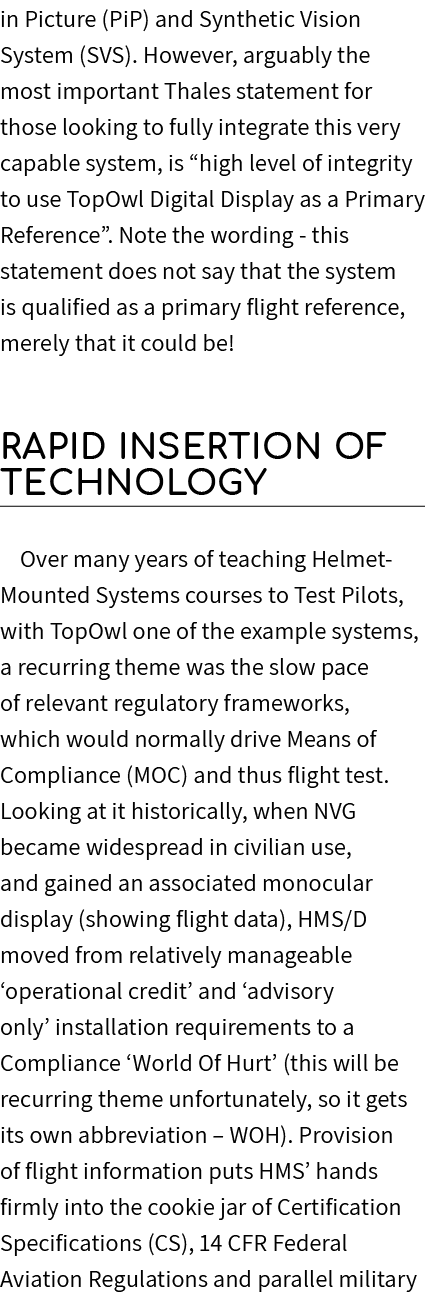 in Picture (PiP) and Synthetic Vision System (SVS). However, arguably the most important Thales statement for those l...