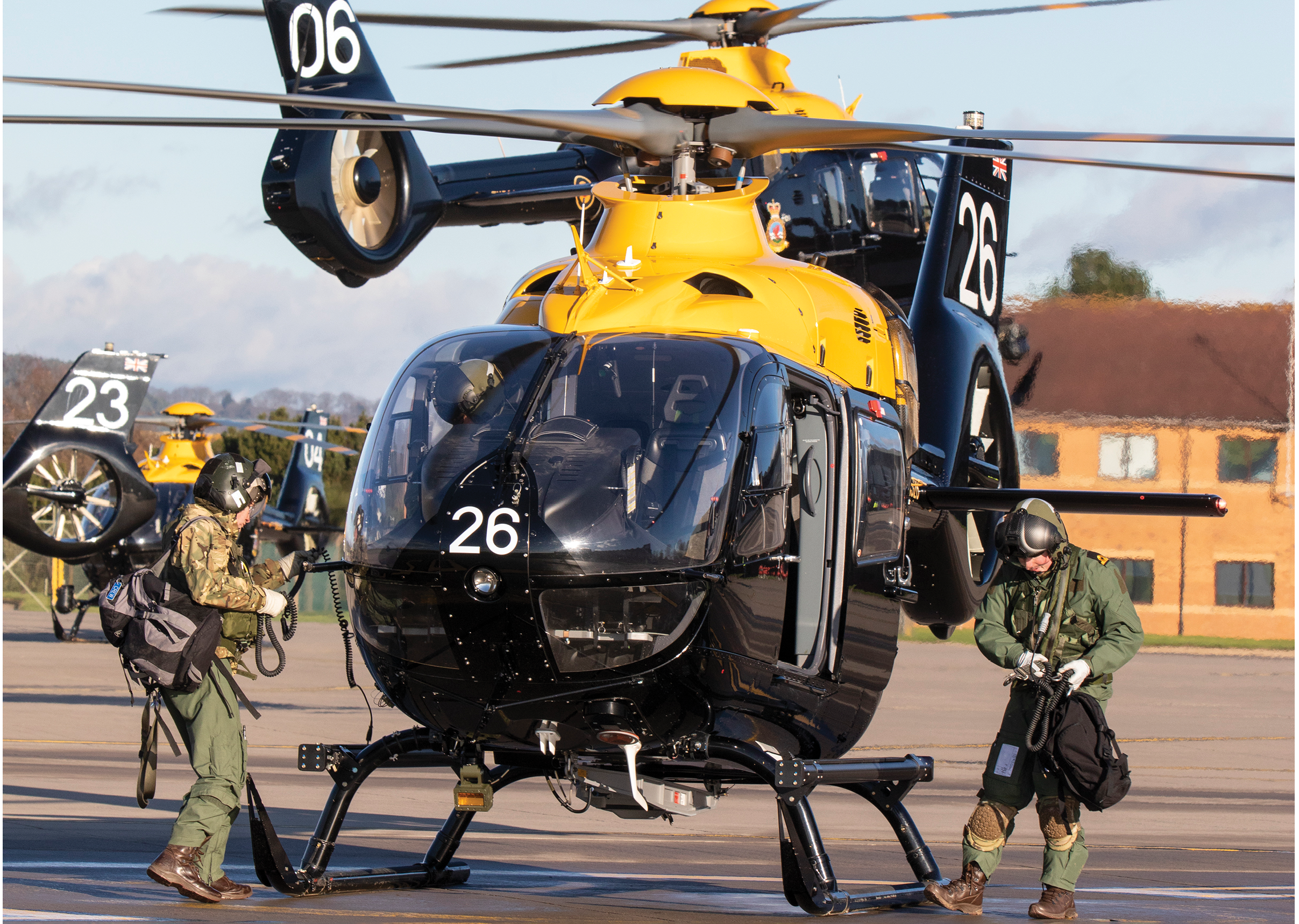 RAF H135 Juno (Juno HT1). The H135 Juno (Juno HT Mk.1) provides the basic rotary wing training role with No.1 Flying Training School (1 FTS) at RAF Shawbury, the oldest military pilot training school in the world.  With all but a handful of the UK’s frontline military helicopters equipped with glass cockpits, the H135 (Juno HT1) has brought helicopter training into the modern era.  It also ensures continuity and a logical progression for Royal Air Force, Royal Navy and Army Air Corps students through the UK Military Flying Training System.  The type serves with 60 Squadron at RAF Shawbury, and 202 Squadron at RAF Valley which delivers maritime, mountain, and search and rescue training to helicopter aircrew 
