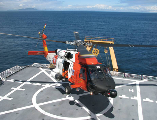 HH-60 Landing Aboard CGC Healy. USCG photo by Lt. Jason Appleberry 