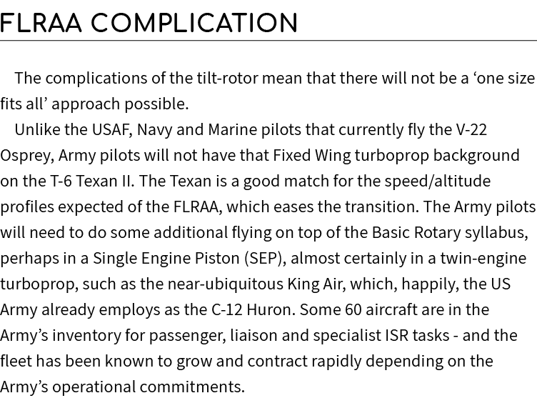FLRAA Complication The complications of the tilt rotor mean that there will not be a ‘one size fits all’ approach pos...