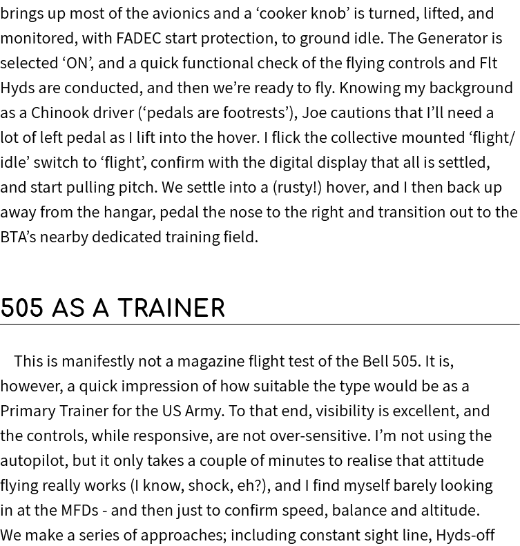 brings up most of the avionics and a ‘cooker knob’ is turned, lifted, and monitored, with FADEC start protection, to ...