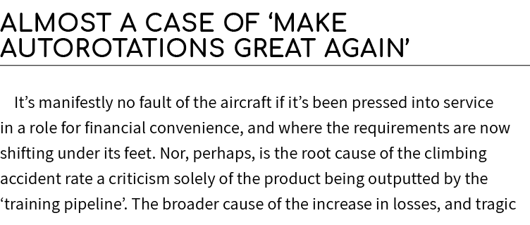 Almost a case of ‘Make Autorotations Great Again’ It’s manifestly no fault of the aircraft if it’s been pressed into ...