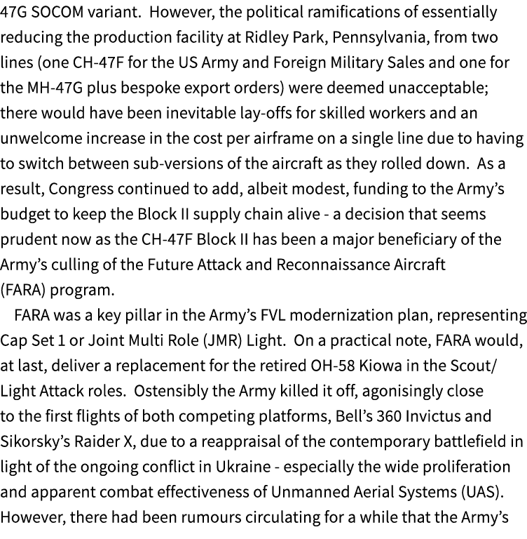 47G SOCOM variant. However, the political ramifications of essentially reducing the production facility at Ridley Par...