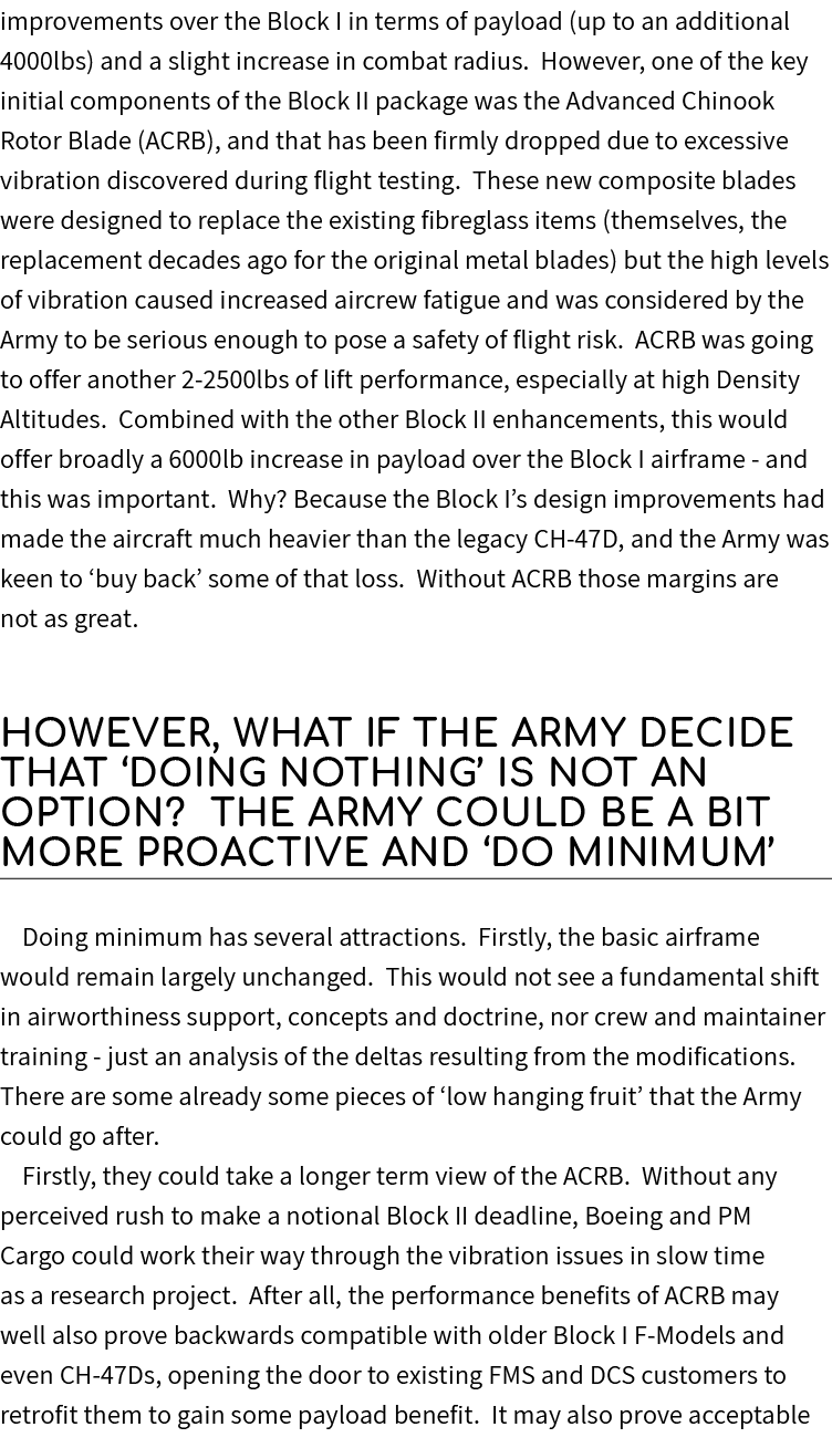 improvements over the Block I in terms of payload (up to an additional 4000lbs) and a slight increase in combat radiu...