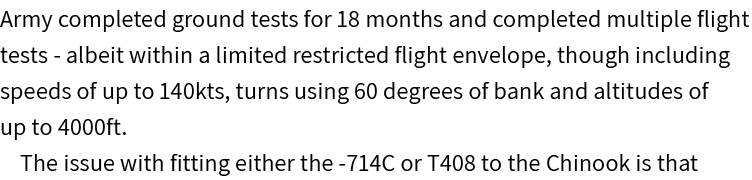 Army completed ground tests for 18 months and completed multiple flight tests albeit within a limited restricted flig...