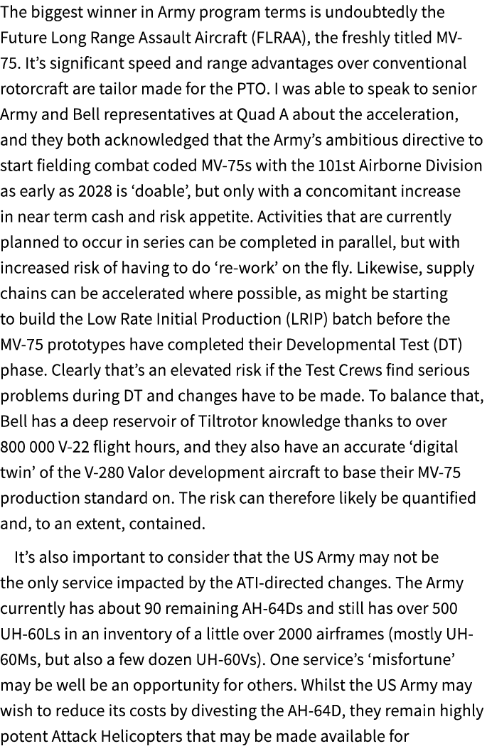 The biggest winner in Army program terms is undoubtedly the Future Long Range Assault Aircraft (FLRAA), the freshly t...